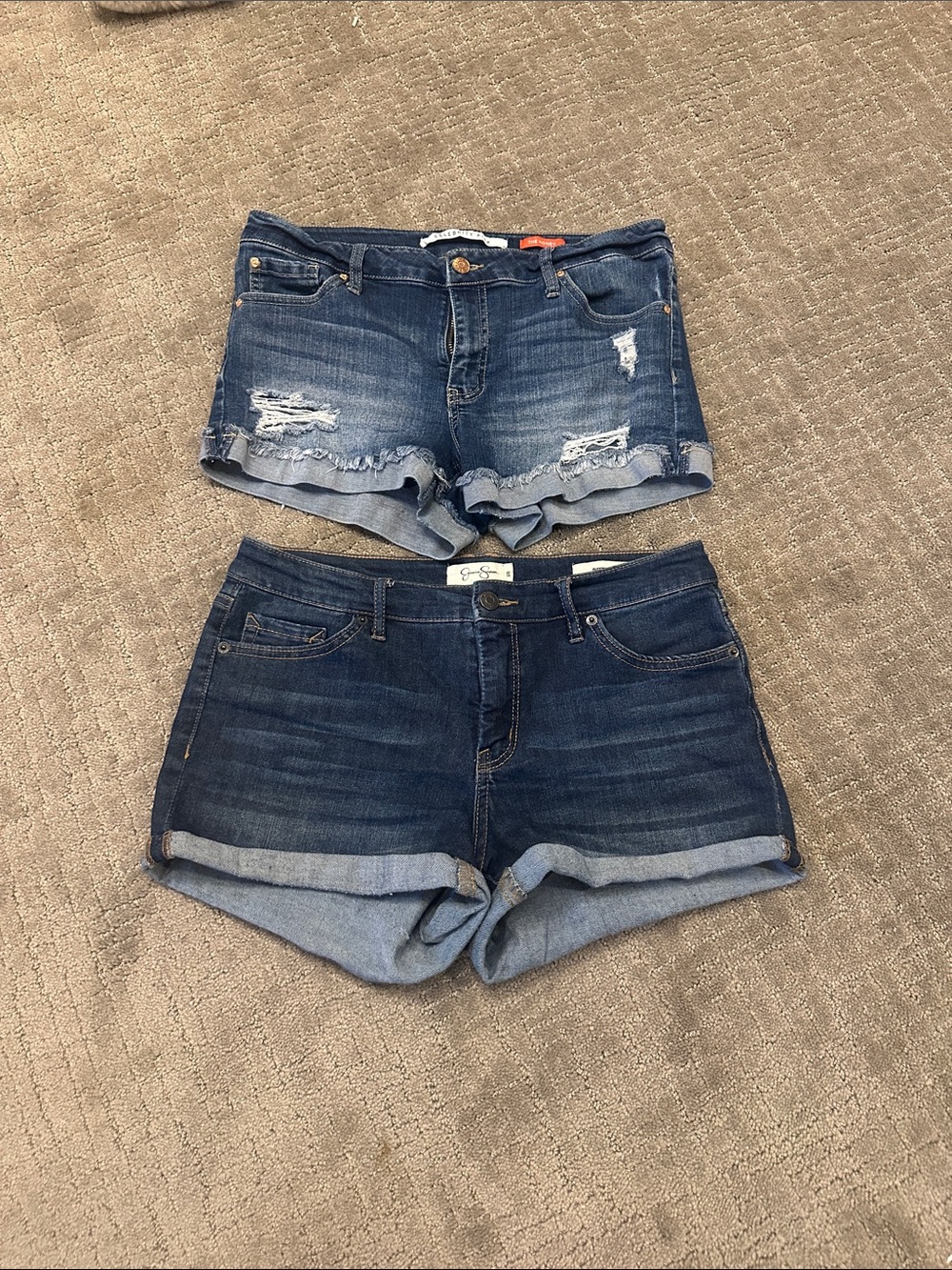 Celebrity Pink Jessica Simpson  Blue Denim Shorts Duo - Distressed